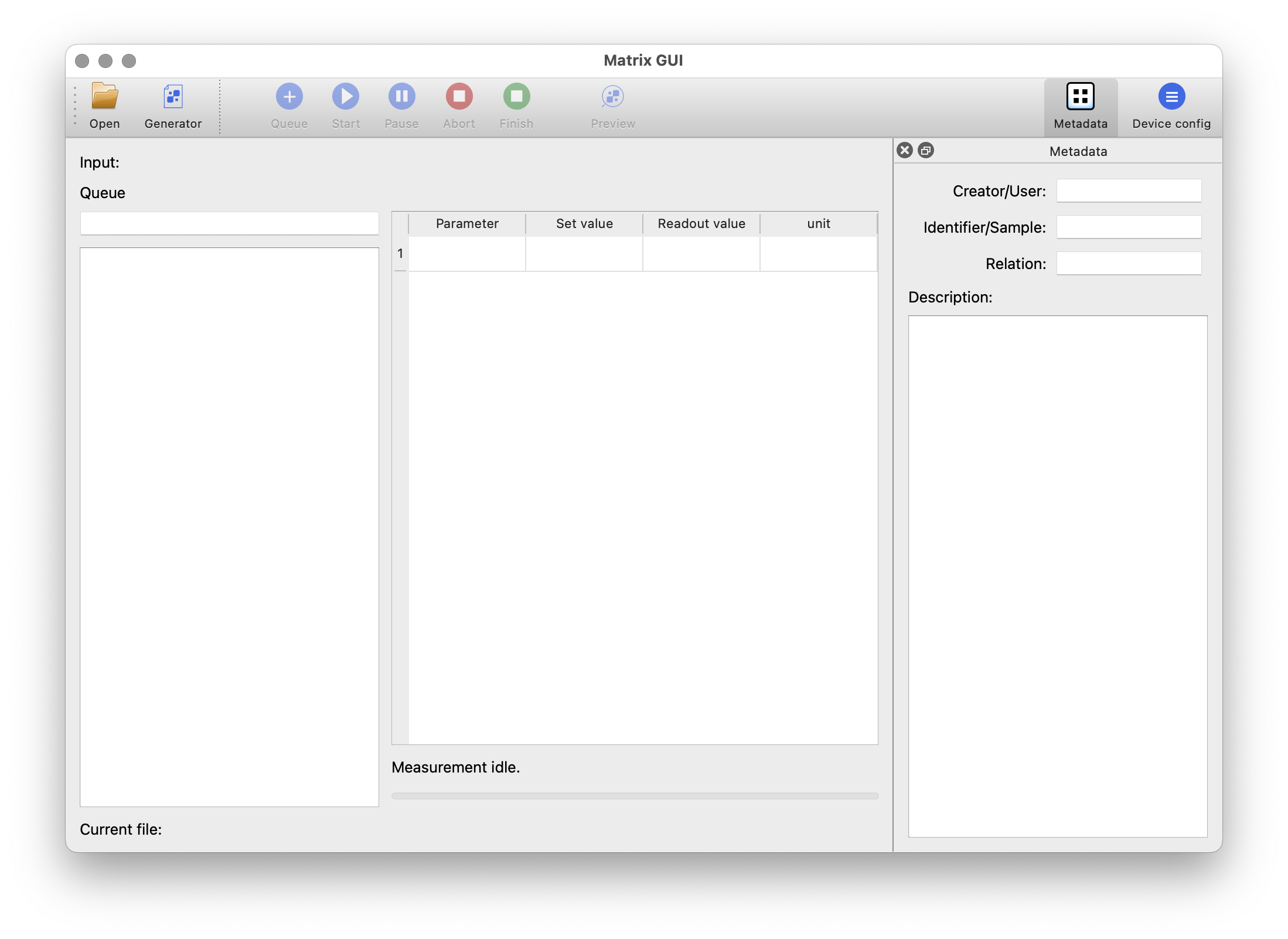 Screenshot of Matrix GUI