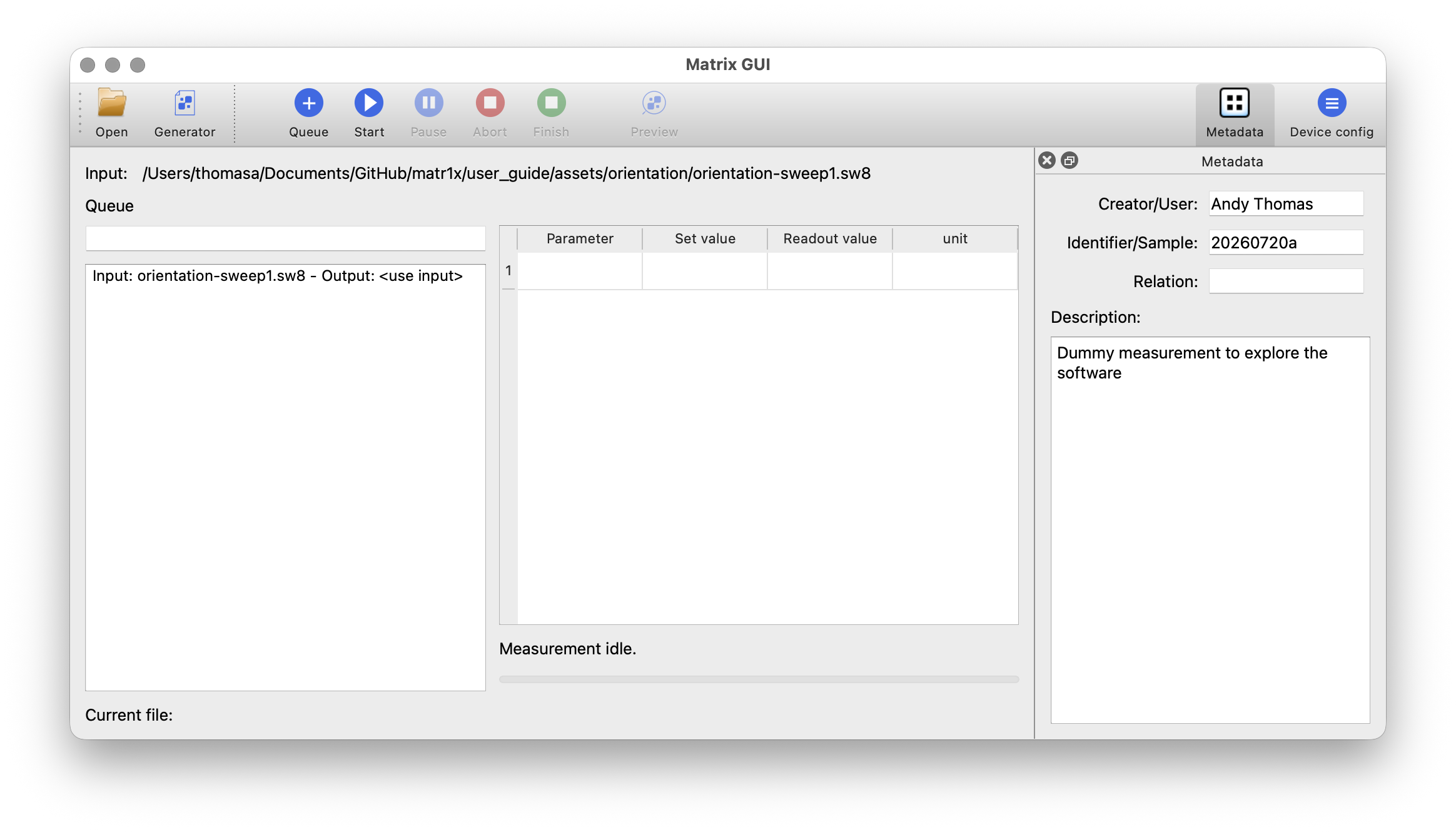 Matrix GUI